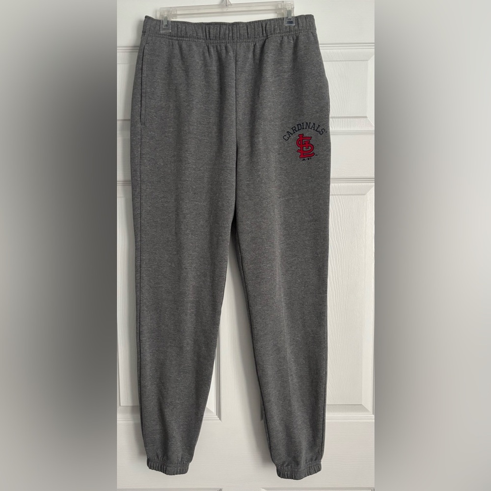 Men’s MLB St. Louis Cardinals Gray Cotton Blend Sweatpants Jogger, M